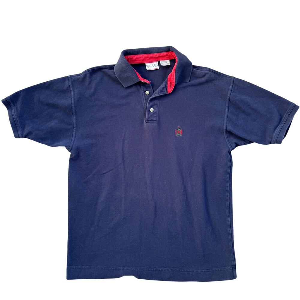 Vtg 1990s Bugle Boy Navy Red Polo Size Medium